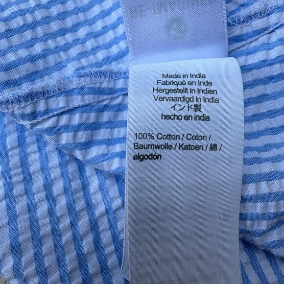 Crewcuts J. Crew Seersucker Dress Girls 10 Blue Striped Smocked Preppy Coastal - Picture 6 of 10